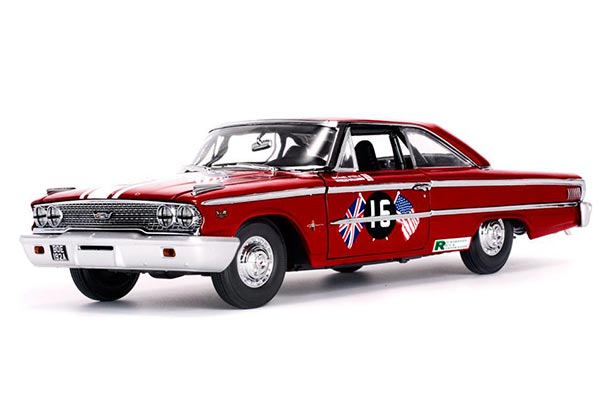 1963 Ford Galaxie 500 XL Diecast Car Model 1:18 Scale Red