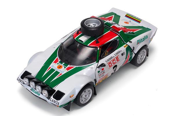 1976 Lancia Stratos HF NO.3 Diecast Car Model 1:18 White-Green