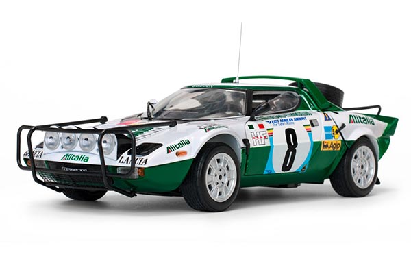 1975 Lancia Stratos HF NO.8 Diecast Car Model 1:18 White-Green