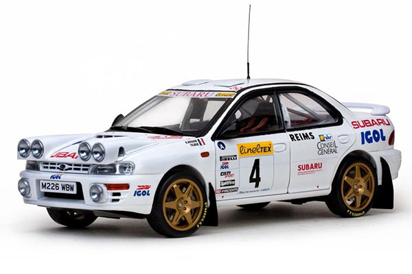 Subaru Impreza Racing Car Diecast Model 1:18 Scale White