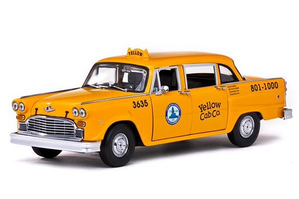 1981 Checker A11 Los Angeles Taxi Diecast Car Model 1:18 Yellow