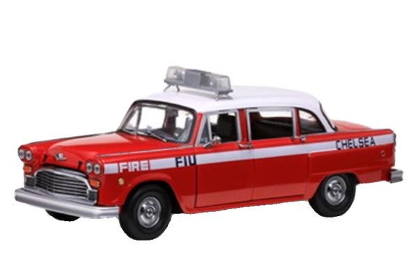 1981 Checker A11 Fire Dept Diecast Car Model 1:18 Scale Red