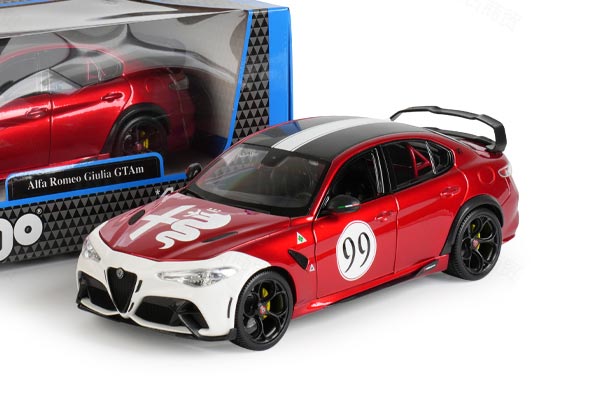 Alfa Romeo Giulia GTAm Diecast Model 1:18 Scale Red-White