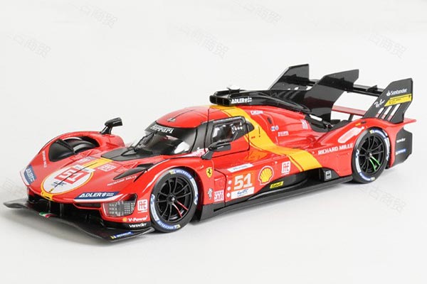 Ferrari 499P Racing Car Diecast Model 1:18 Scale Red NO.51