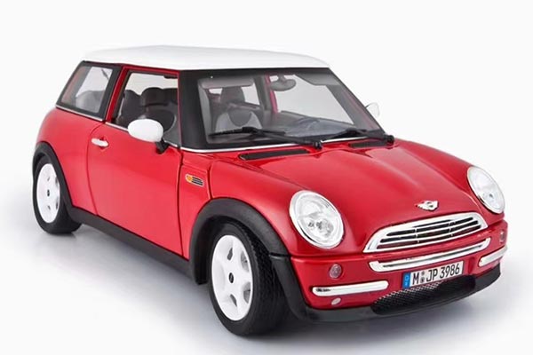 Mini Cooper Diecast Car Model 1:18 Scale Red