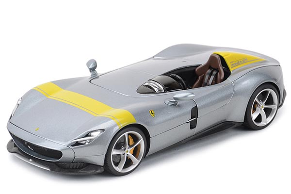 2019 Ferrari Monza SP1 Diecast Car Model 1:18 Scale Silver