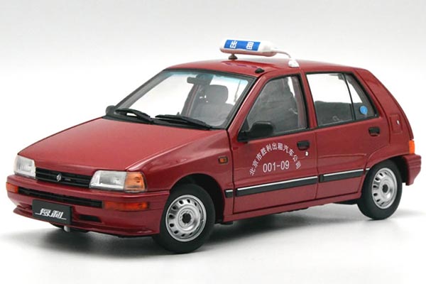 FAW Xiali TJ7100 Hatchback Diecast Taxi Model 1:18 Scale Red