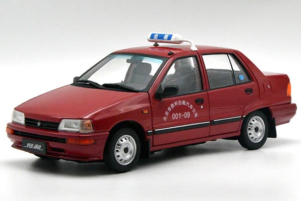 FAW Xiali TJ7100 Sedan Diecast Taxi Model 1:18 Scale Red