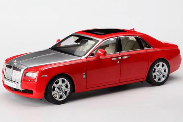 Rolls-Royce Ghost Diecast Car Model 1:18 Scale Red-Silver