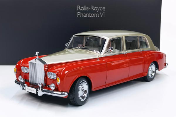 Rolls-Royce Phantom VI Diecast Car Model 1:18 Scale Red-Silver