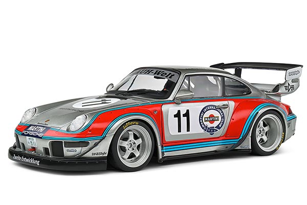 Porsche 911 RWB Bodykit Martini Diecast Model 1:18 Scale Gray