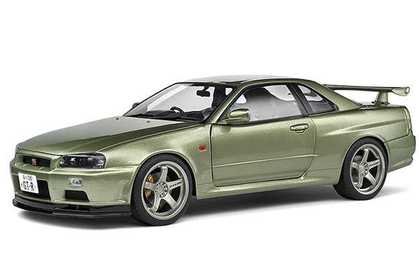 1999 Nissan GT-R R34 Diecast Car Model 1:18 Scale Green