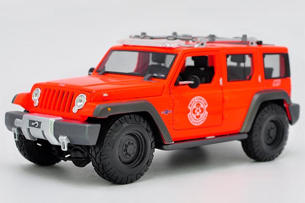 Jeep Wrangler Rescue Concept Diecast Model 1:18 Scale Orange