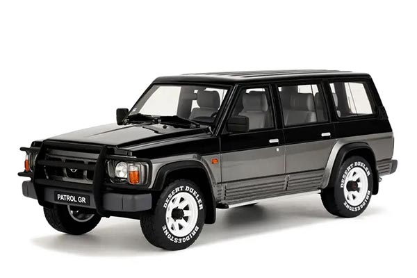 1992 Nissan Patrol GR Y60 Resin Model 1:18 Scale Black-Silver