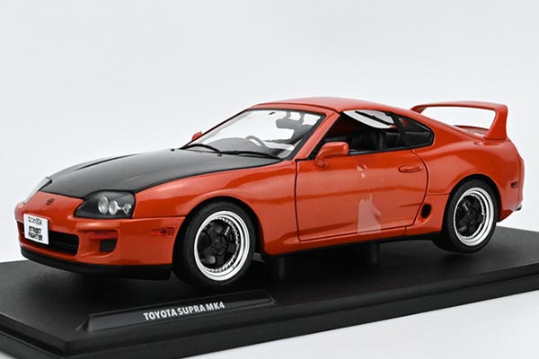 Toyota Supra MK4 A80 Diecast Car Model 1:18 Scale Orange