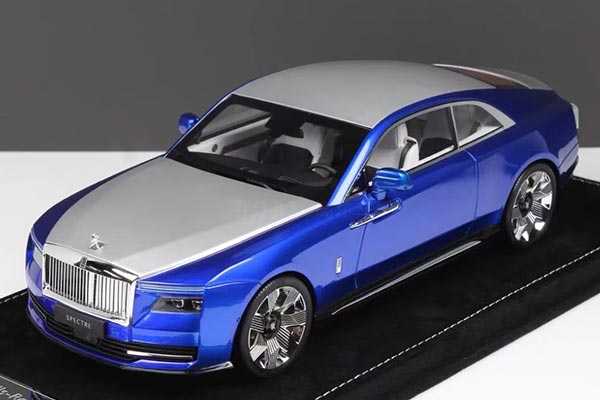 2024 Rolls-Royce Spectre Resin Model 1:18 Scale Blue-Silver