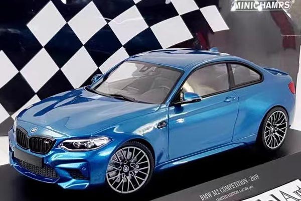 2019 BMW M2 Competition F87 Diecast Model 1:18 Scale Blue