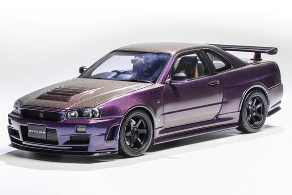 Nissan Skyline GT-R R34 Nismo Diecast Model 1:18 Scale Purple