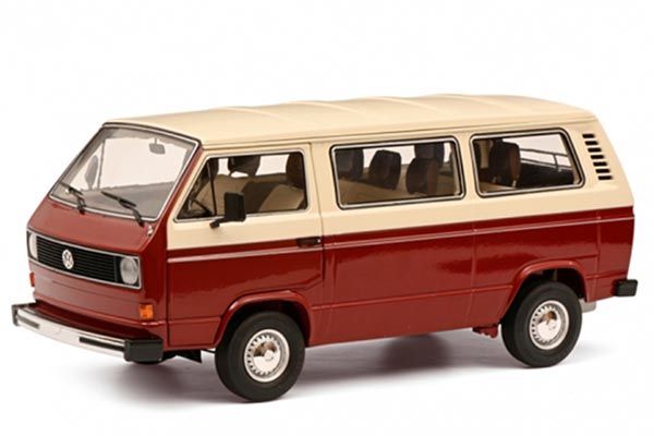 Volkswagen T3a Bus Diecast Model 1:18 Scale Wine Red-White