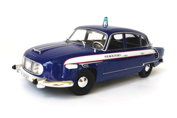 Tatra 603 Diecast Car Model Police 1:18 Scale Blue